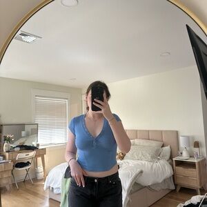 Blue Women's Crop Top